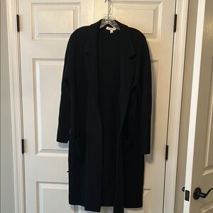 J. Crew Black Trench sweater Coat Minimalist Design